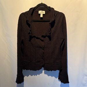 JOSEPH RIBKOFF BLACK TEXTURED JACKET
